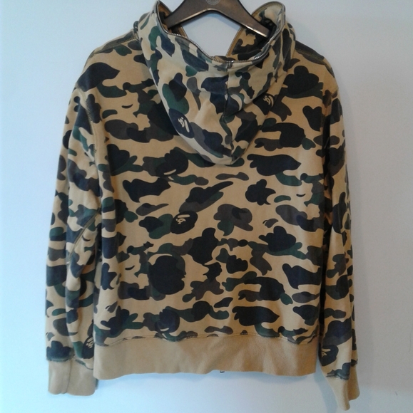 BAPE A BATHING APE Fleece 1st Camo full Zip Hoodie jacket womens XL mens M nigo - Picture 2 of 8